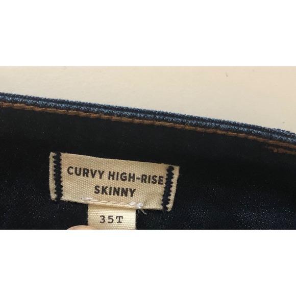 Madewell Jeans Womens 35T Blue  Tall Curvy High Rise Skinny Dark Wash‎ Stretch - Picture 5 of 14